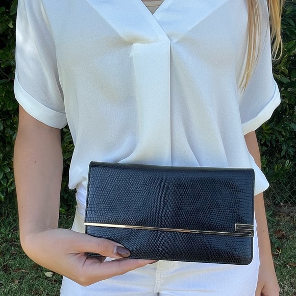 Suarez New York Lizard Black Clutch - Picture 2 of 11
